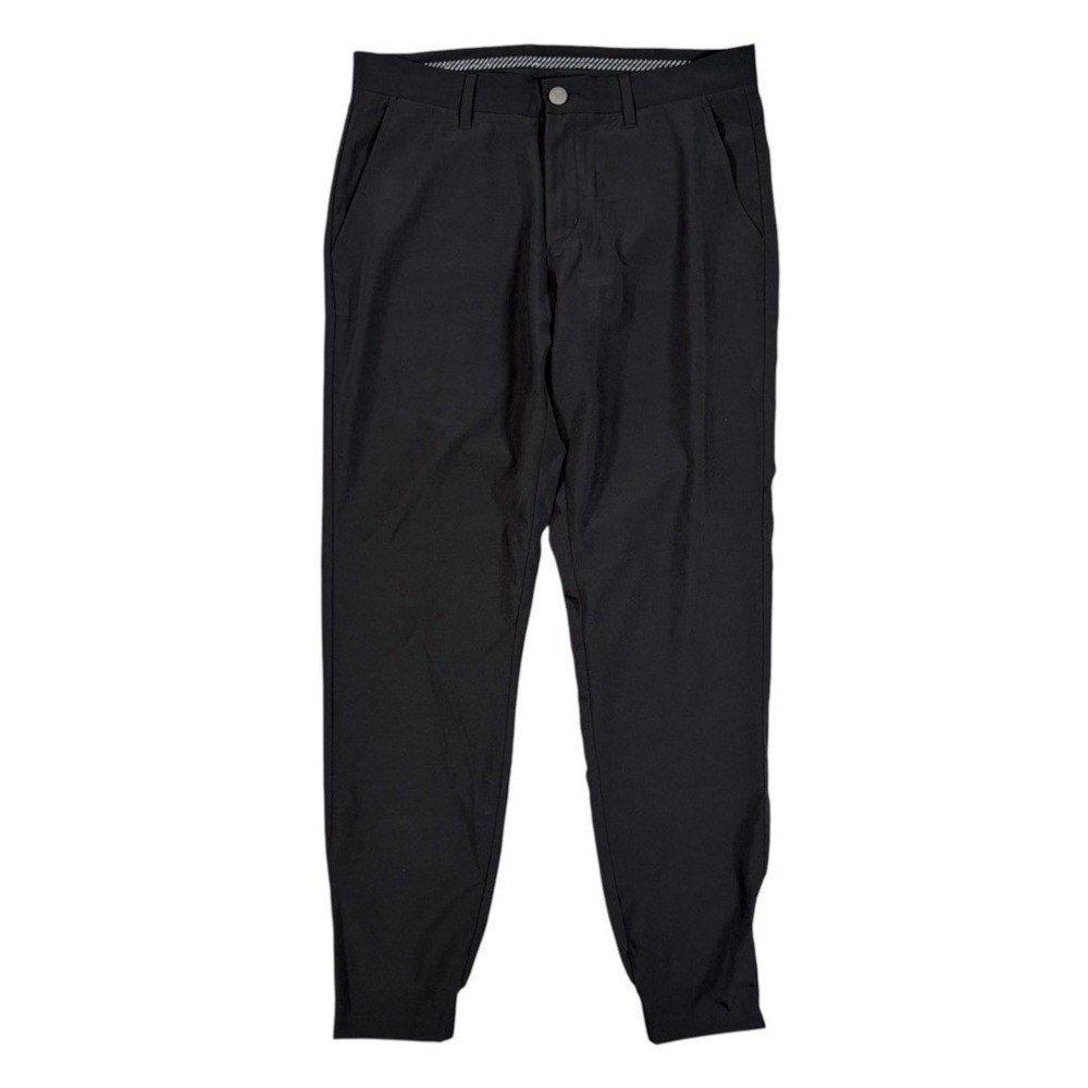 Primo Golf Jogger Pants Men 32x29 Reg Black Zip Ankle Tapered Stretch Chino Golf